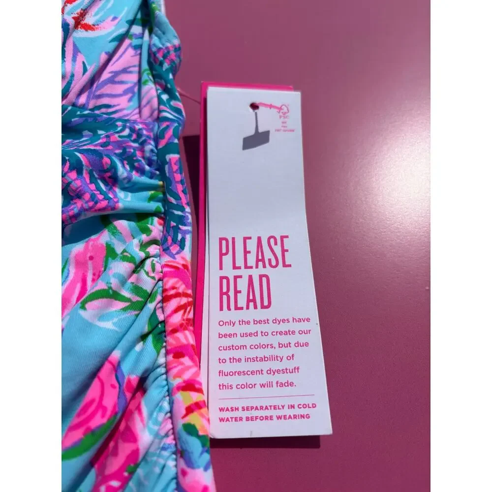 NEW Lilly Pulitzer Bliss Halter Tankini Top Celestial Blue Cay to Heart Sz 0 NWT
